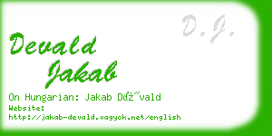 devald jakab business card
